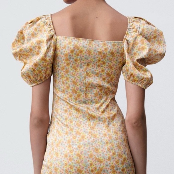 Zara Dresses & Skirts - ZARA Satin Effect Floral Dress size L. Like new condition